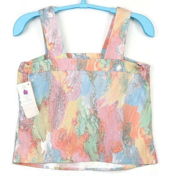 Patchington Tank Top Shirt Pink Blue Green Pastel Watercolors 16 - Picture 2 of 11